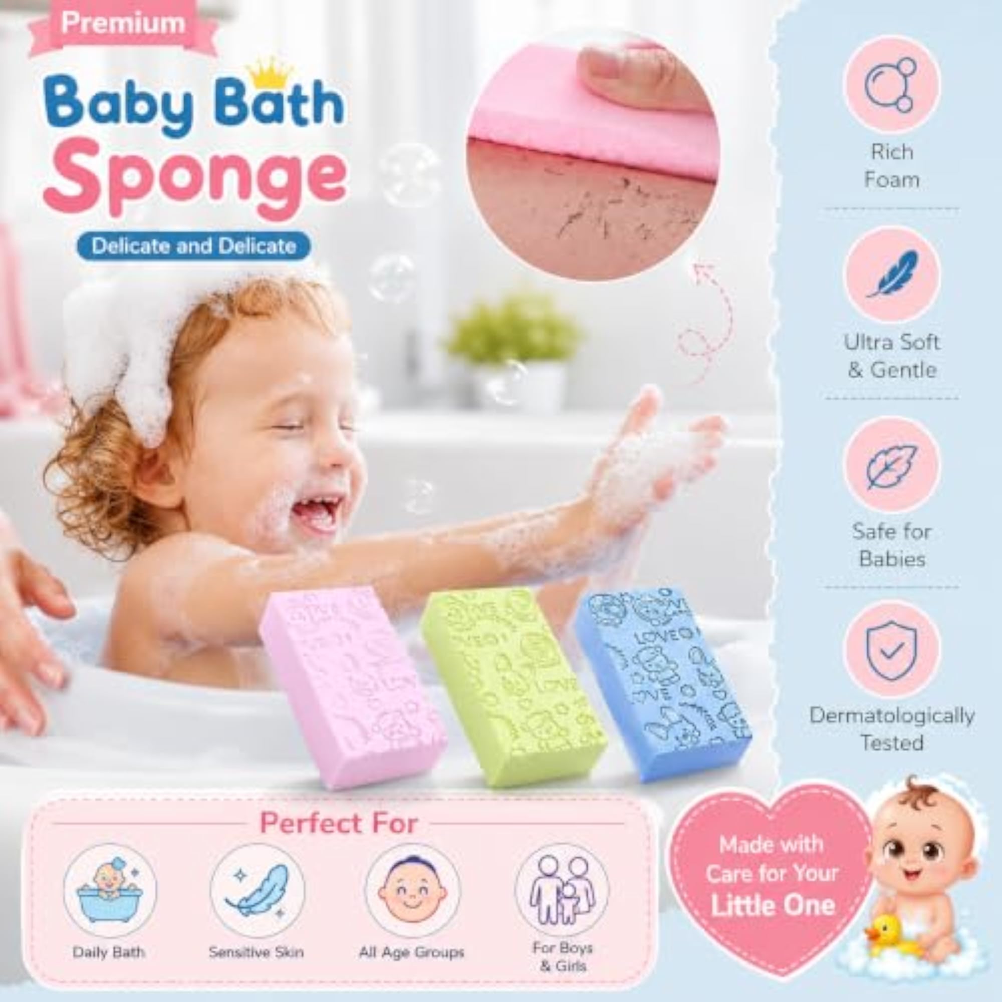 Japanese Spa Bath Sponge, Ultra Soft Dead Skin Remover